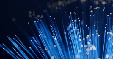 Fiber optik siyah arka plan üzerinde durmak  