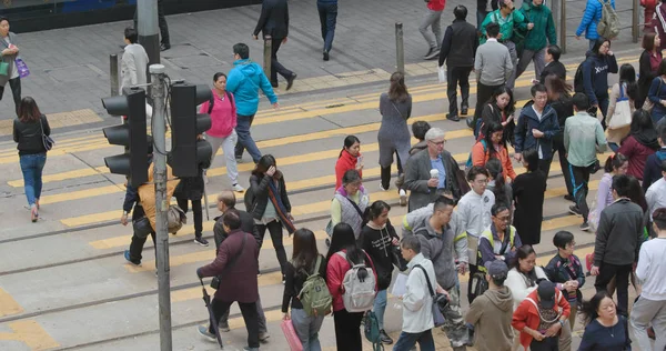 Central Hong Kong Febrero 2018 Gente Caminando Por Calle Hong — Foto de Stock