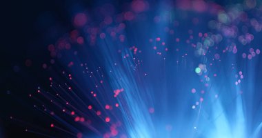 Fiber optik siyah arka plan üzerinde flaş  