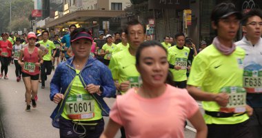 Tsim Sha Tsui, Hong Kong - 21 Ocak, 2018: Standart chartered maraton 