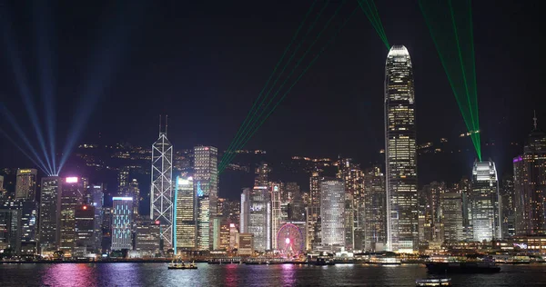Victoria Harbor Hong Kong March 2018 Symphony Lights Hong Kong — Stock Photo, Image