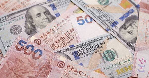 Exchange rate between HKD and USD 