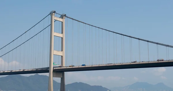 Wan Hong Kong April 2018 Tsing Bridge Blue Sky — Stock Photo, Image