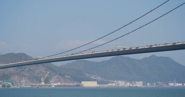 Ма ван, Гонконг - 02 апреля 2018 года: Гонконгский мост Цинма
 