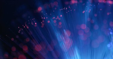 Fiber optik siyah arka plan üzerinde ışık  