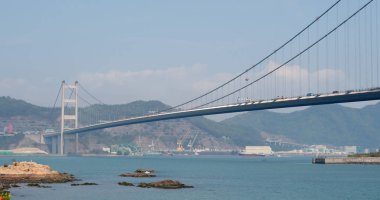 Ma wan, Hong Kong - 02 Nisan, 2018: Tsing ma bridge 