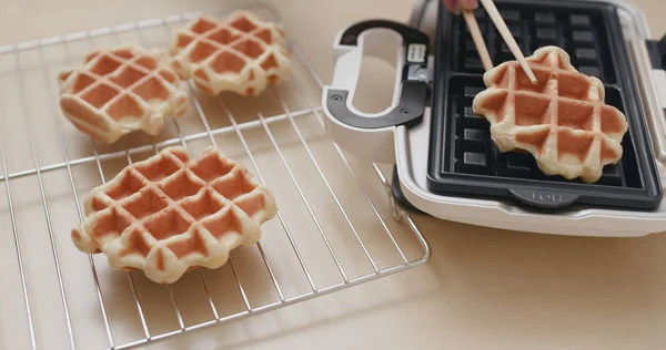 Baked Belgian Waffles Close — Stock Photo, Image