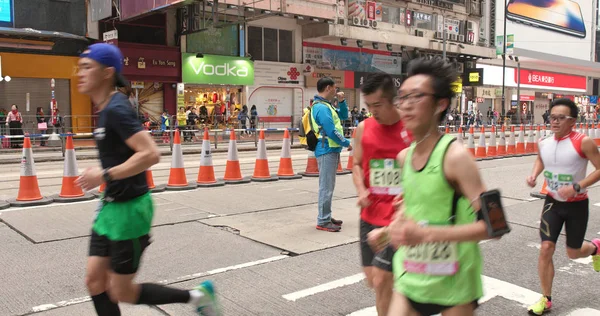 Causeway Bay Hongkong 2018 Január Standard Chartered Maraton — Stock Fotó
