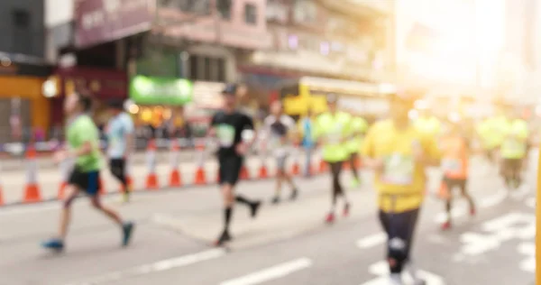 Rozmycie Widzenia Maraton Mieście — Zdjęcie stockowe