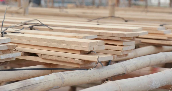 Building Bamboo Scaffold Close — Stock Photo, Image