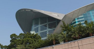 Kowloon, Hong Kong - 28 Şubat, 2018: Hong Kong Kongre ve Sergi Sarayı 