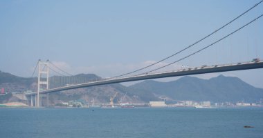 Ma wan, Hong Kong - 02 Nisan, 2018: Tsing ma bridge 