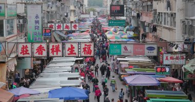 Mong Kok, Hong Kong - 28 Şubat, 2018: Hong kong şehir 