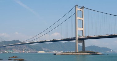 Ma wan, Hong Kong - 02 Nisan, 2018: Tsing ma bridge 