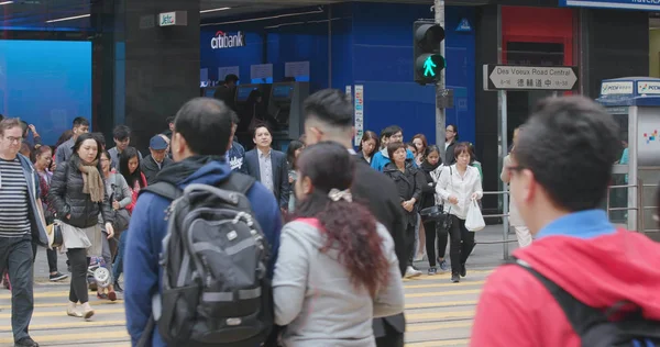 Central Hong Kong Fevereiro 2018 Pessoas Andando Rua — Fotografia de Stock