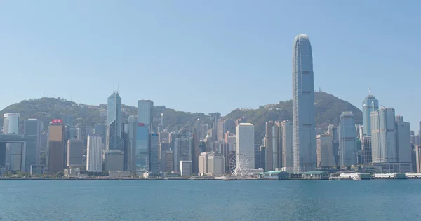 Victoria Limanı Hong Kong Mart 2018 Mavi Gökyüzü Ile Hong — Stok fotoğraf