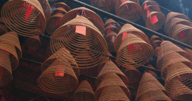 Tai Po, Hong Kong - 12 Nisan, 2018: Hong Kong Man mo Temple 