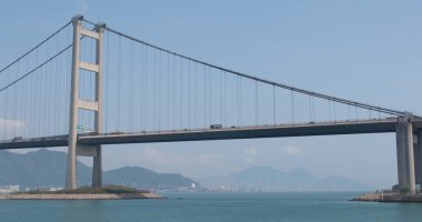 Ma wan, Hong Kong - 03 Nisan, 2018: Tsing ma asma köprü 