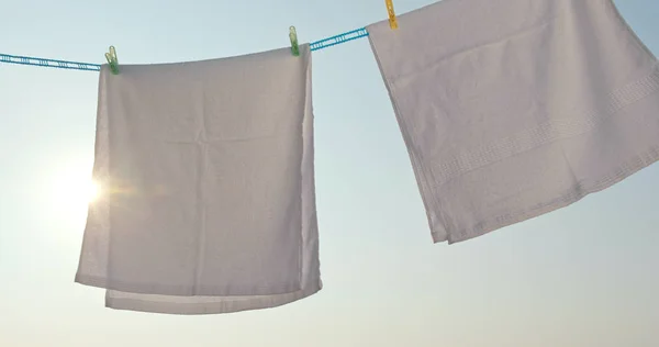 Towels Dry Sunlight Outdoor — Stock Photo, Image