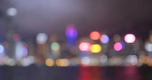 Borrão Cidade Hong Kong Noite — Fotografia de Stock