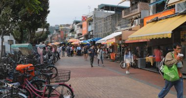 Cheung Chau, Hong Kong - 19 Nisan, 2018: Hong Kong Cheung Chau Adası 