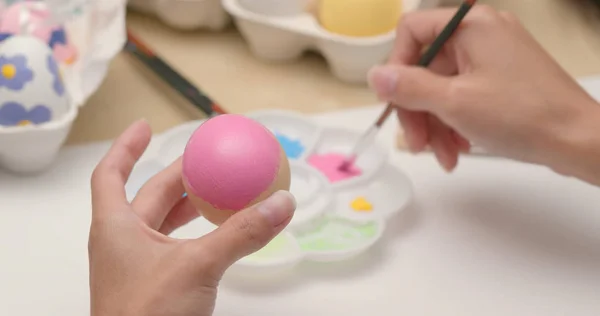 Pintura Huevo Colorido Para Vacaciones Pascua Casa — Foto de Stock
