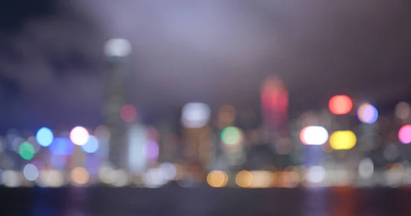 Hong Kong Cidade Borrão Noite — Fotografia de Stock