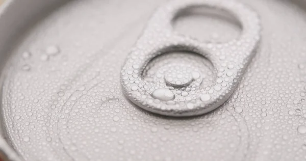 Beer can with water droplet