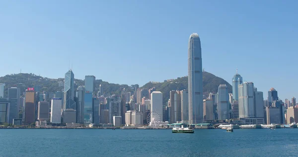 Victoria Harbor Hong Kong March 2018 Hong Kong Blue Sky — Stock Photo, Image