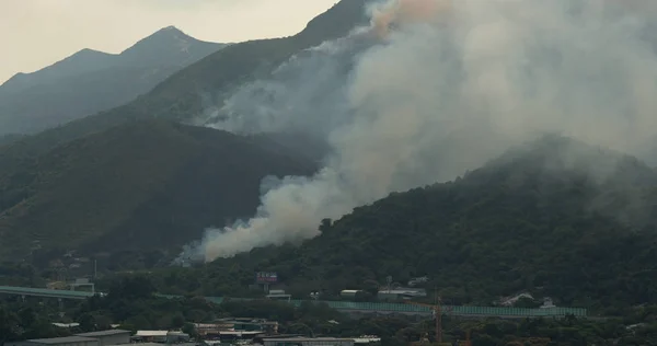 Tin Shui Wai Hong Kong Nisan 2018 Dağ Yangın Kaza — Stok fotoğraf