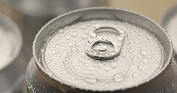 Beer can with water droplet