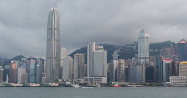 Victoria Harbor, Hong Kong - 19 Nisan, 2018: Hong Kong şehir 