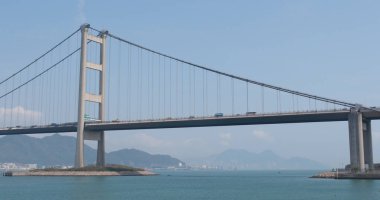 Ma wan, Hong Kong - 03 Nisan, 2018: Hong Kong tsing ma bridge 