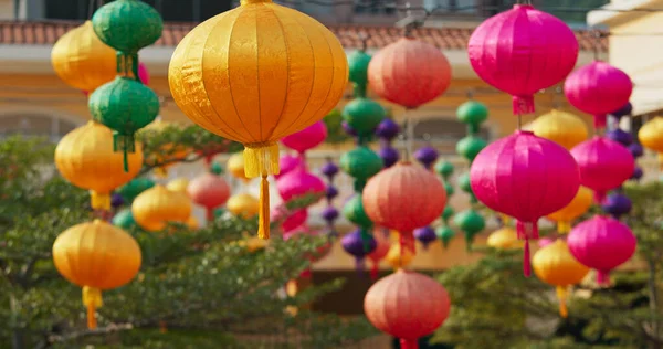 Colorful chinese style lanterns hanging outdoor for Lunar new year