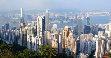 Victoria Peak, Hong Kong - 06 Ekim 2019: Hong Kong