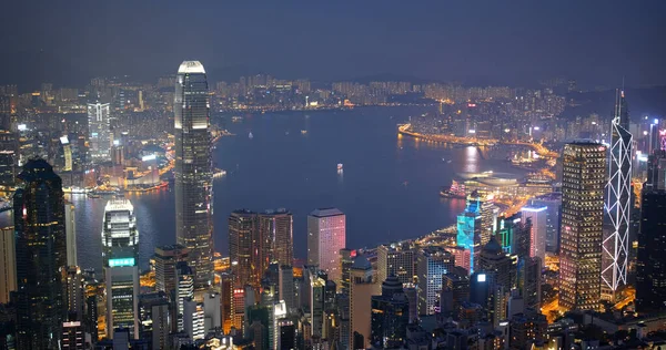 Victoria Peak Hong Kong Października 2019 Noc Hongkongu — Zdjęcie stockowe