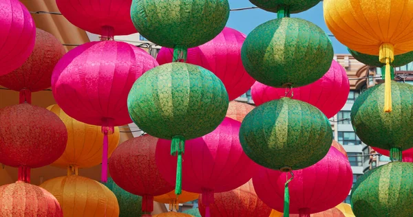 Chinese Style Lanterns Hanging Outdoor Decoration Lunar New Year — Stock Photo, Image