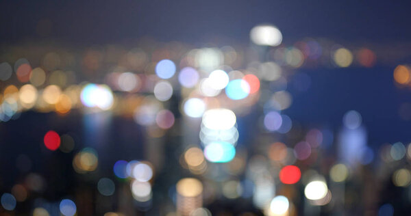 Blur view of the city at night