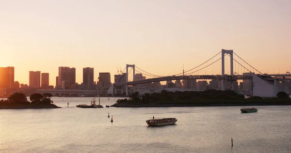 Tokio Japan Juli 2019 Odaiba Stadslandschap Bij Zonsondergang — Stockfoto