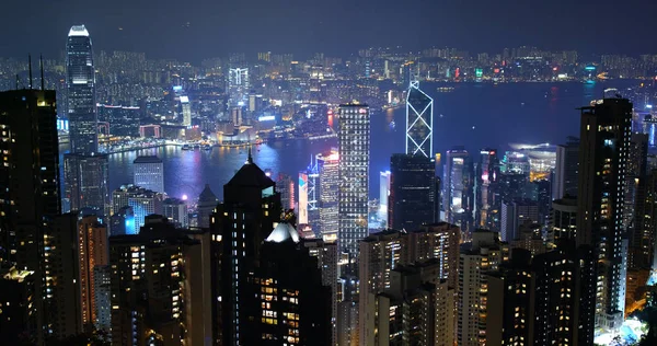 Peak Hongkong Października 2019 Miasto Hongkong Nocą — Zdjęcie stockowe