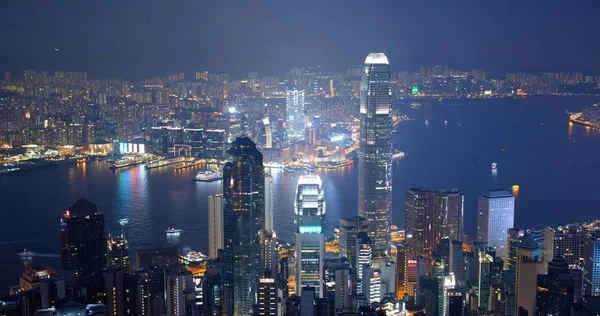 Victoria Peak Hong Kong October 2019 Hong Kong City Night — Stock Photo, Image