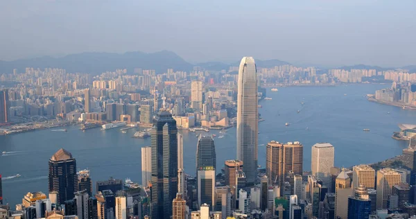 Victoria Peak Hong Kong Oktober 2019 Hongkongs Landmärke Vid Solnedgången — Stockfoto