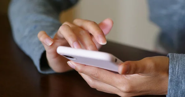 Close up of woman use of cellphone — 스톡 사진