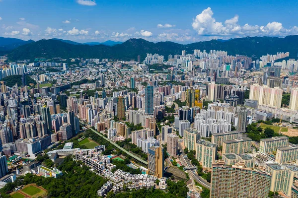 Man Tin Hong Kong Septiembre 2019 Vista Aérea Ciudad Hong —  Fotos de Stock