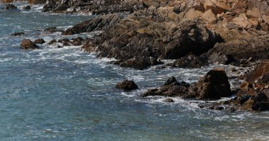 Kayanın üzerinde deniz dalgası