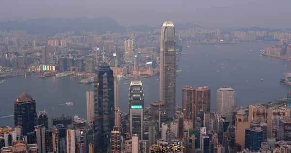 Victoria Gipfel Hongkong Oktober 2019 Hongkong Stadt Bei Sonnenuntergang — Stockfoto