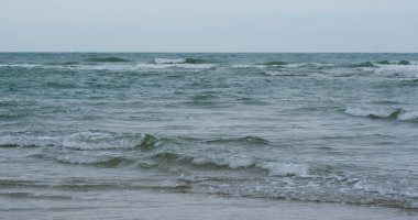 Sahilde deniz suyu dalgaları