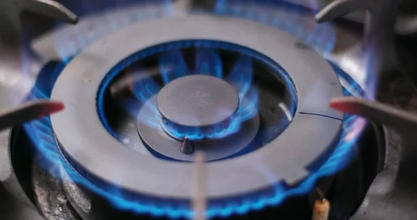 Gas Che Brucia Una Cucina Stufa Gas — Foto Stock