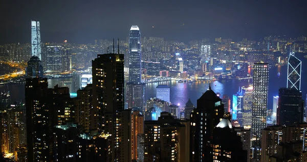 Peak Hong Kong Października 2019 Miasto Hong Kong Nocą — Zdjęcie stockowe