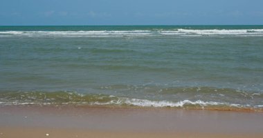 Okyanus sahili ve mavi gökyüzü